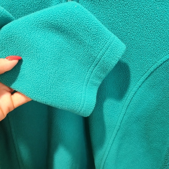Land's End Teal Fleeces quarter zip pullover sweater size 10-12 - Picture 5 of 10